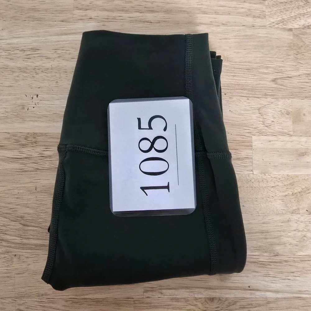 Alo Yoga High-Waist Moto Legging Hunter Green Glossy Pleated Panels Size XS
